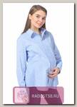Блуза_рубашка для беременных голубая полоса/белый