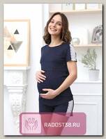 Пижама для беременных и кормящих синий