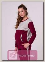 Блуза для беременных и кормящих бордовый с