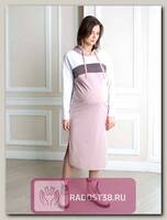 Платье для беременных и кормящих Ева какао/молочный/пудра