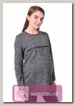 Пуловер для беременных и кормящих серый меланж/черный