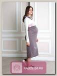 Платье для беременных и кормящих Ева какао/белый/пудра