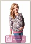 Пуловер для беременных розовый/молочный