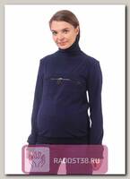 Пуловер для беременных и кормления темно-синий