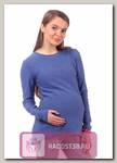 Туника вязаная для беременных синий