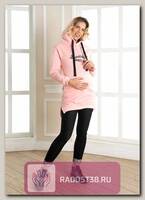 Туника худи для беременных розовый