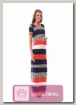 Платье для беременных макси в полоску разноцветный