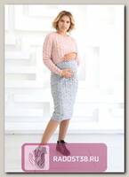 Платье для беременных и кормящих Ингрит серый/пудра
