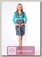 Платье для беременных и кормящих цветочный орнамент